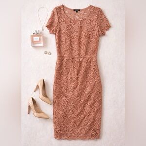 Ambiance Lace Midi Dress in Dusty Rose